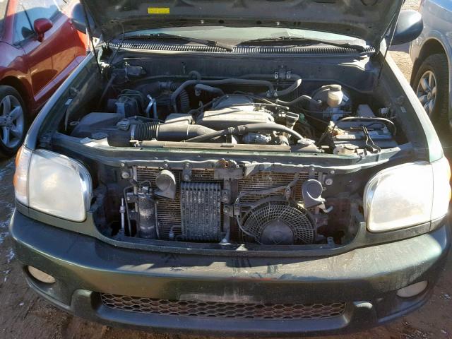 5TDBT48AX2S087538 - 2002 TOYOTA SEQUOIA LI GREEN photo 7