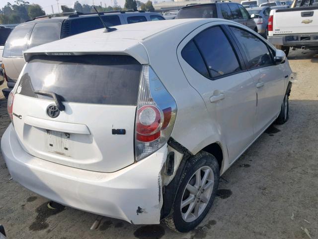 JTDKDTB31C1016342 - 2012 TOYOTA PRIUS C WHITE photo 4