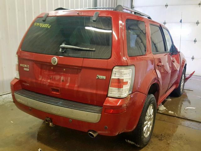 4M2CN9HG2AKJ08446 - 2010 MERCURY MARINER PR RED photo 4