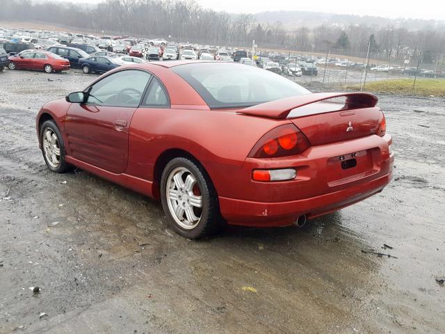 4A3AC84H22E100579 - 2002 MITSUBISHI ECLIPSE GT RED photo 3