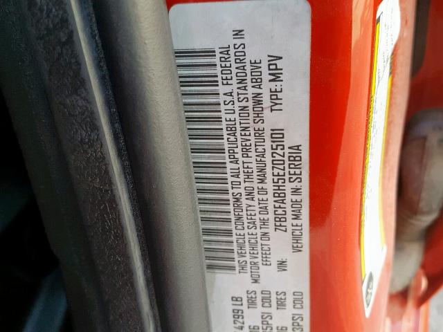 ZFBCFABH5EZ025101 - 2014 FIAT 500L EASY RED photo 10