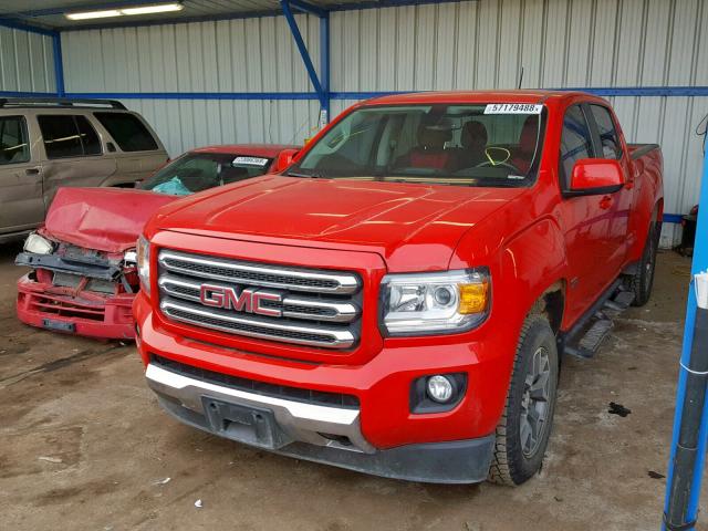 1GTG6BE35F1145579 - 2015 GMC CANYON SLE RED photo 2