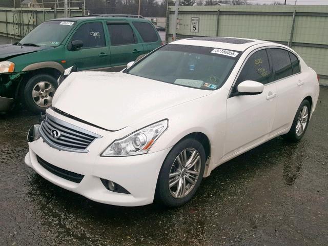 JN1CV6ARXDM759710 - 2013 INFINITI G37 WHITE photo 2