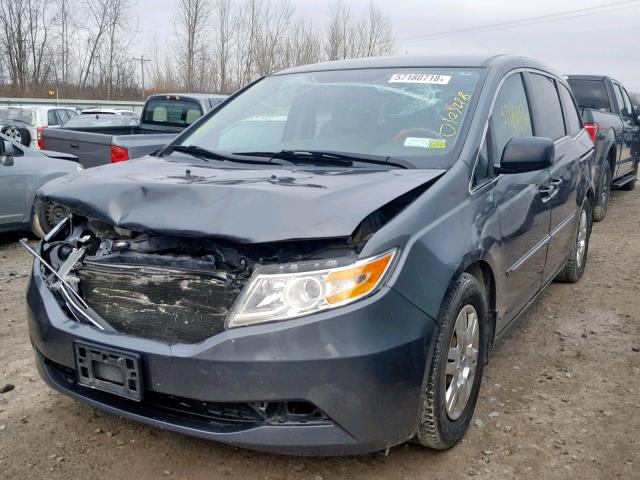 5FNRL5H25CB114941 - 2012 HONDA ODYSSEY LX GRAY photo 2