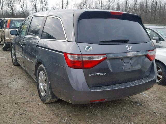 5FNRL5H25CB114941 - 2012 HONDA ODYSSEY LX GRAY photo 3