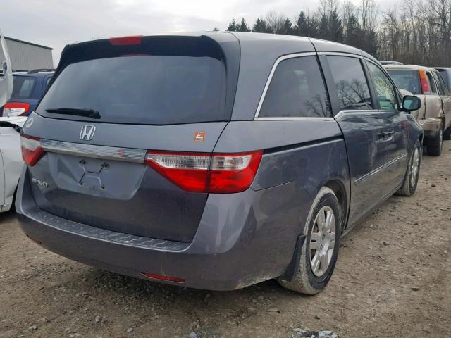 5FNRL5H25CB114941 - 2012 HONDA ODYSSEY LX GRAY photo 4