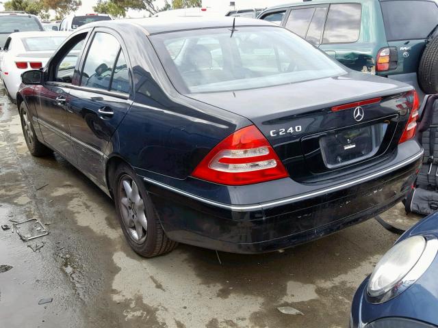 WDBRF61J92F161087 - 2002 MERCEDES-BENZ C 240 BLACK photo 3