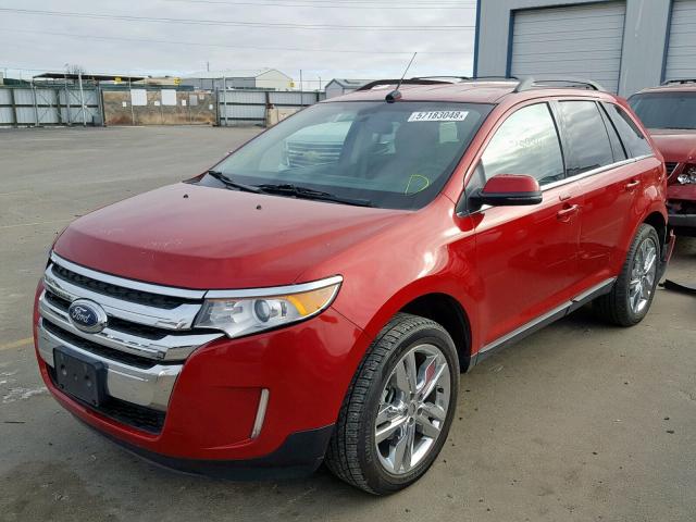 2FMDK4KC0CBA63172 - 2012 FORD EDGE LIMIT RED photo 2