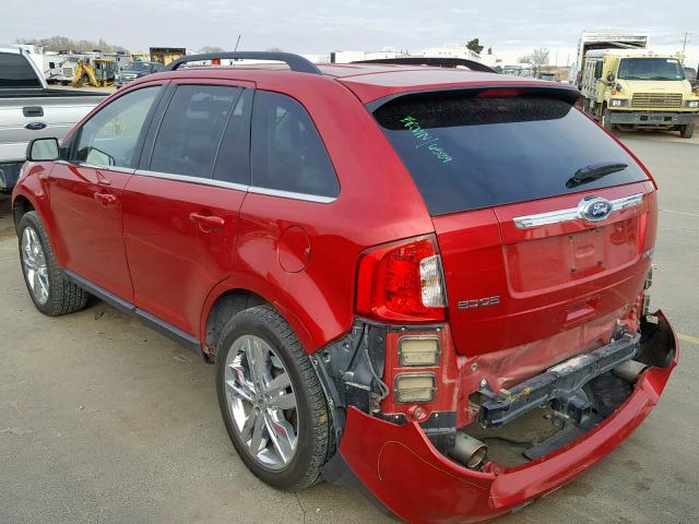 2FMDK4KC0CBA63172 - 2012 FORD EDGE LIMIT RED photo 3