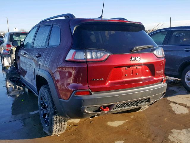 1C4PJMBX0KD168990 - 2019 JEEP CHEROKEE T BURGUNDY photo 3