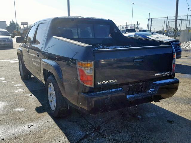 2HJYK16596H537231 - 2006 HONDA RIDGELINE BLACK photo 3