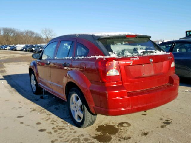 1B3HB48B27D248622 - 2007 DODGE CALIBER SX RED photo 3