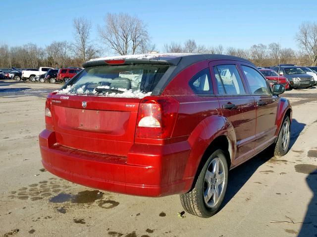 1B3HB48B27D248622 - 2007 DODGE CALIBER SX RED photo 4