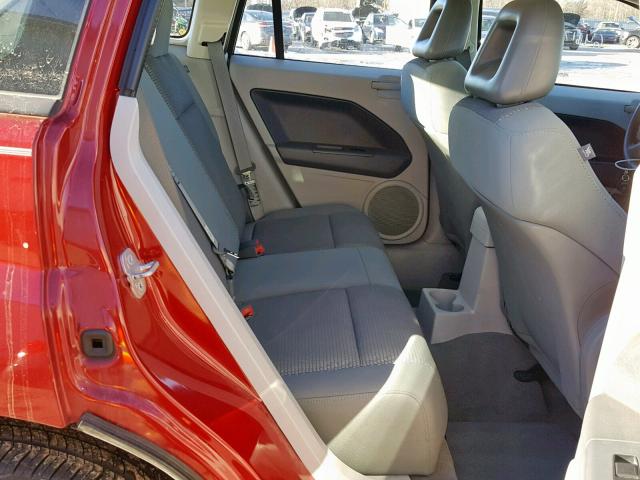 1B3HB48B27D248622 - 2007 DODGE CALIBER SX RED photo 6