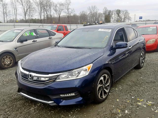 1HGCR2F87GA028394 - 2016 HONDA ACCORD EXL BLUE photo 2