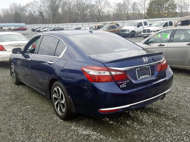 1HGCR2F87GA028394 - 2016 HONDA ACCORD EXL BLUE photo 3