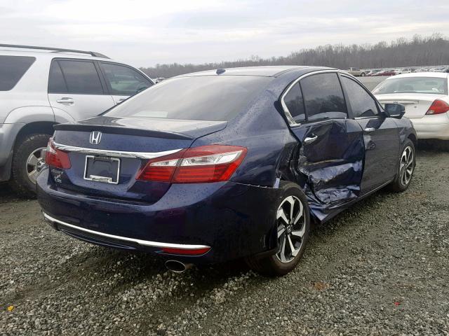 1HGCR2F87GA028394 - 2016 HONDA ACCORD EXL BLUE photo 4