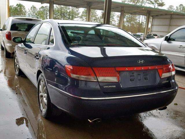 KMHFC46F46A083516 - 2006 HYUNDAI AZERA SE BLUE photo 3