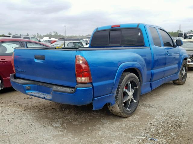 5TETU22N55Z046002 - 2005 TOYOTA TACOMA X-R BLUE photo 4