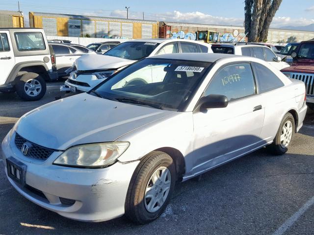 1HGEM22174L060844 - 2004 HONDA CIVIC DX V SILVER photo 2