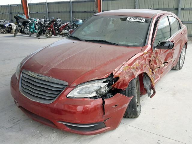 1C3CCBAB7DN686003 - 2013 CHRYSLER 200 LX RED photo 2