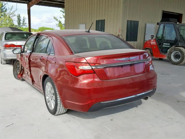 1C3CCBAB7DN686003 - 2013 CHRYSLER 200 LX RED photo 3