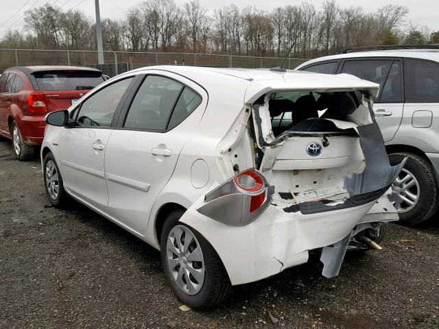 JTDKDTB34D1533622 - 2013 TOYOTA PRIUS C WHITE photo 3