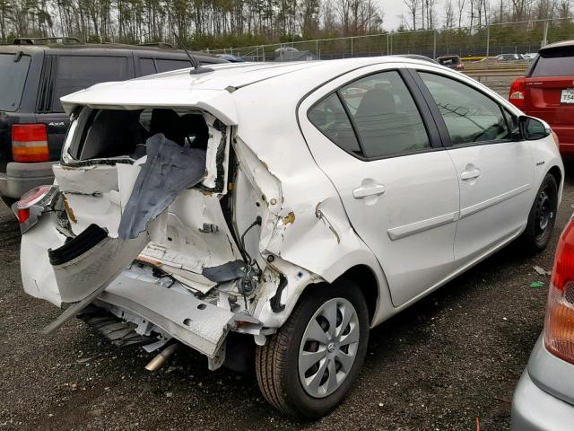 JTDKDTB34D1533622 - 2013 TOYOTA PRIUS C WHITE photo 4