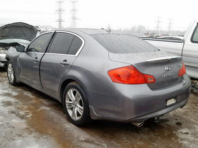 JN1CV6AR9DM752697 - 2013 INFINITI G37 GRAY photo 3