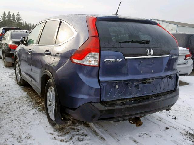 2HKRM4H75CH114684 - 2012 HONDA CR-V EXL BLUE photo 3