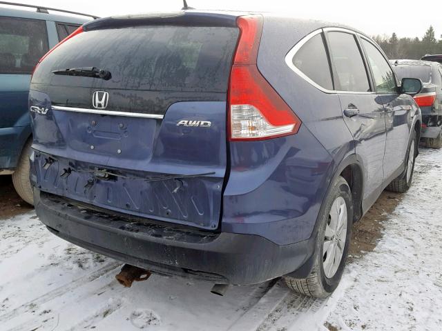 2HKRM4H75CH114684 - 2012 HONDA CR-V EXL BLUE photo 4