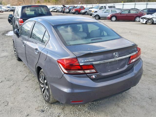 19XFB2F9XEE071811 - 2014 HONDA CIVIC EXL GRAY photo 3