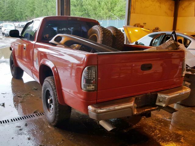 1B7GG22Y7XS259124 - 1999 DODGE DAKOTA RED photo 3