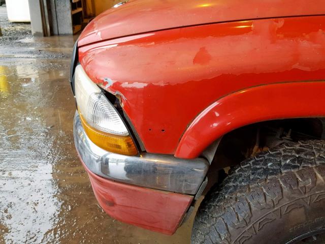 1B7GG22Y7XS259124 - 1999 DODGE DAKOTA RED photo 9