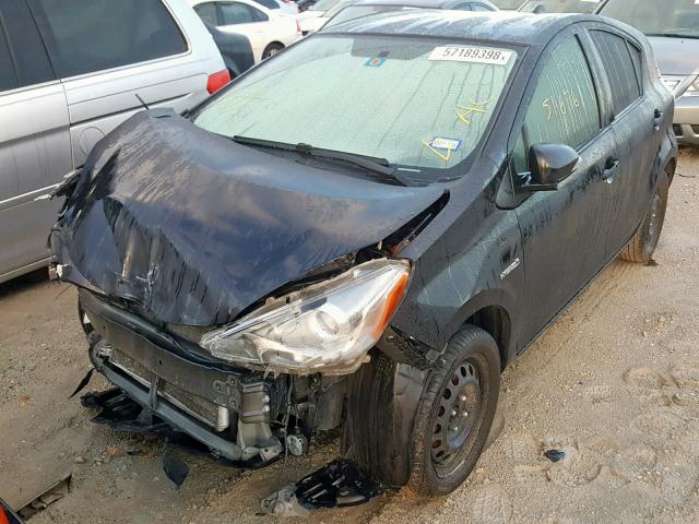 JTDKDTB32G1126628 - 2016 TOYOTA PRIUS C BLACK photo 2