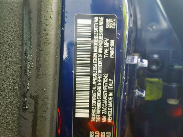 ZACCJAAB7HPE70242 - 2017 JEEP RENEGADE S Bənövşəyi foto 10