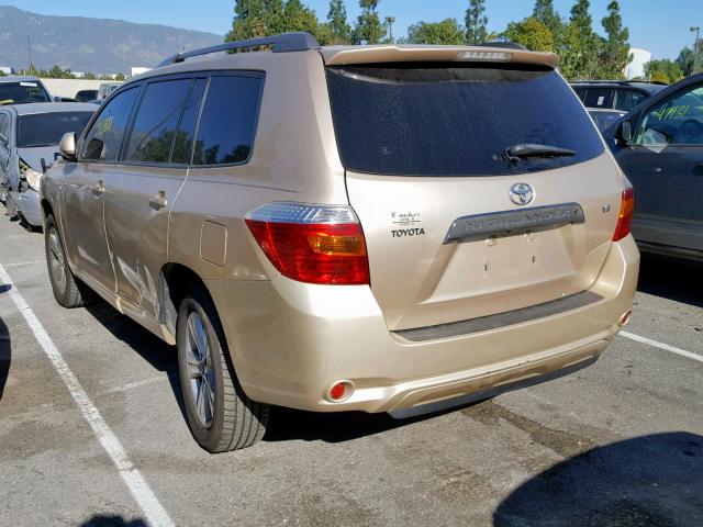 JTEDS43A282064866 - 2008 TOYOTA HIGHLANDER GOLD photo 3