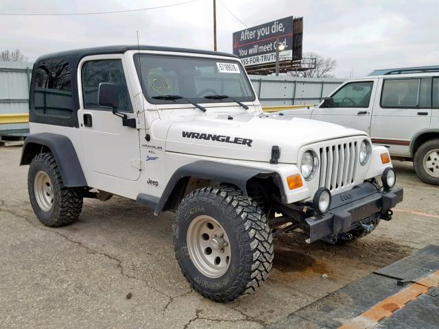 1J4FY19S8WP799095 - 1998 JEEP WRANGLER / WHITE photo 1