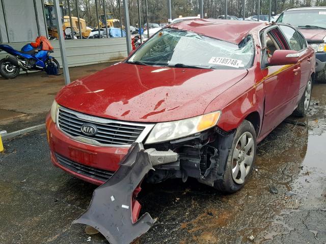 KNAGE228395326659 - 2009 KIA OPTIMA LX MAROON photo 2