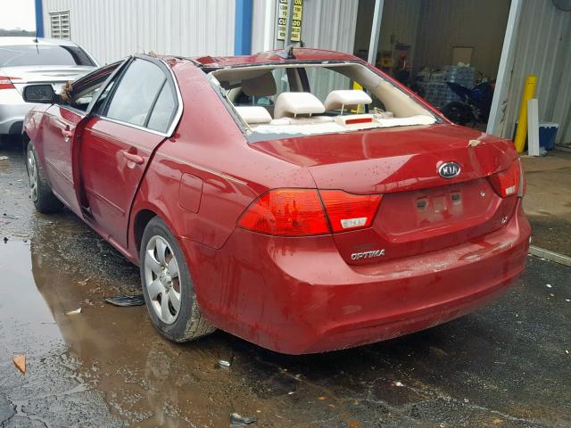 KNAGE228395326659 - 2009 KIA OPTIMA LX MAROON photo 3