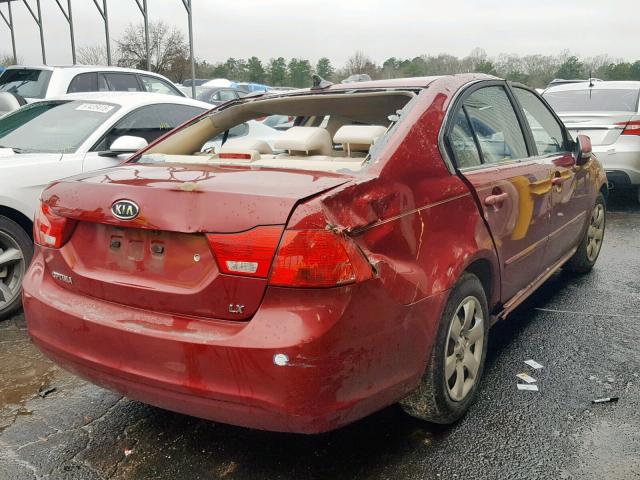 KNAGE228395326659 - 2009 KIA OPTIMA LX MAROON photo 4