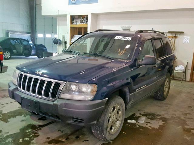 1J4GW48S42C295920 - 2002 JEEP GRAND CHER BLUE photo 2