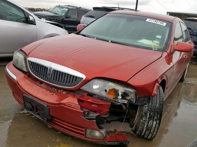 1LNHM86S35Y641615 - 2005 LINCOLN LS BURGUNDY photo 2