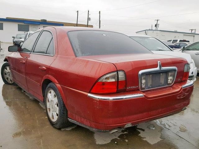 1LNHM86S35Y641615 - 2005 LINCOLN LS BURGUNDY photo 3