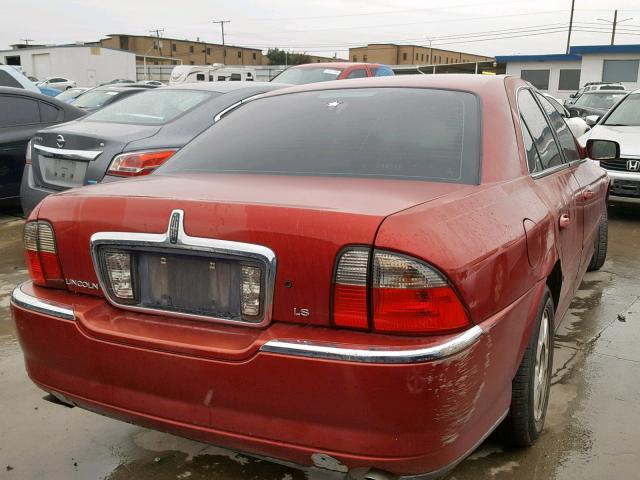 1LNHM86S35Y641615 - 2005 LINCOLN LS BURGUNDY photo 4