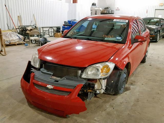 1G1AT58HX97136863 - 2009 CHEVROLET COBALT LT RED photo 2