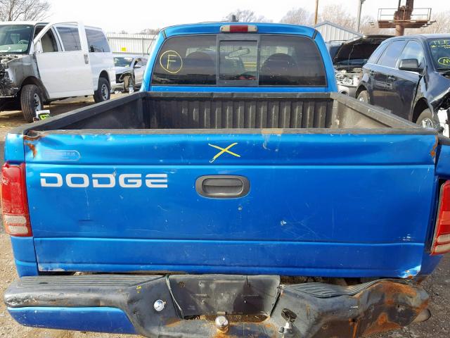 1B7GL22XXWS589115 - 1998 DODGE DAKOTA BLUE photo 6