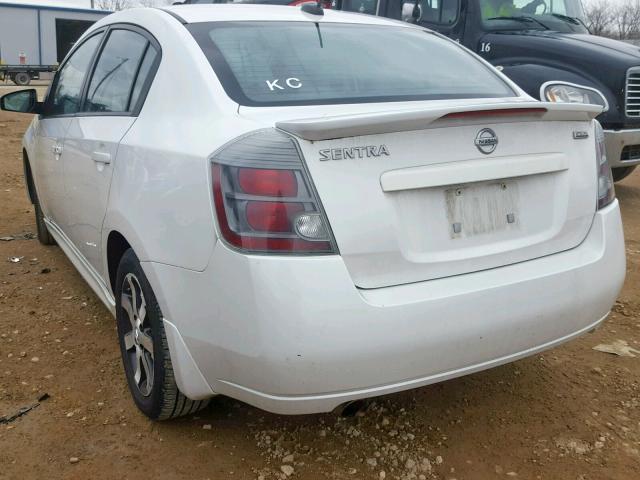 3N1AB6AP6CL673883 - 2012 NISSAN SENTRA 2.0 WHITE photo 3