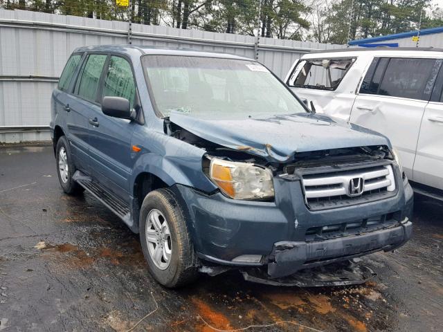 5FNYF28186B014491 - 2006 HONDA PILOT LX BLUE photo 1