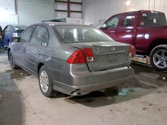 2HGES16544H589064 - 2004 HONDA CIVIC LX SILVER photo 3